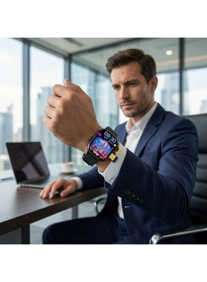 Smartberry C99 Plus 2.06 Inch AMOLED HD Smart Watch with Rotating HD Camera, GPS, Fitness Tracker, Dual Straps, Black - Image 5