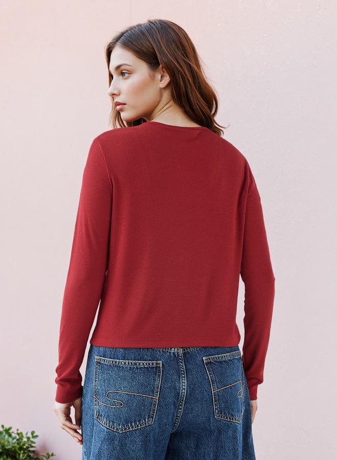 Lee Cooper Ribbed Henley Neck Shirt - Image 3