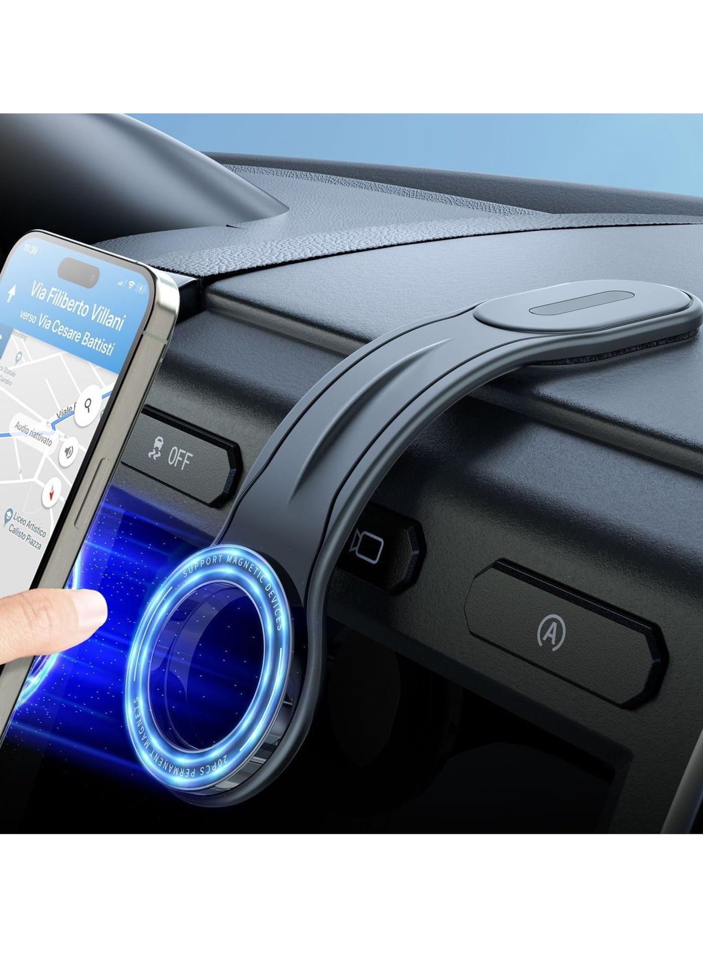 Detachable Phone Car Mount for Magsafe and Strong Magnets Hands Free iPhone Car Holder Mount Automobile Dashboard Car Phone Holder for iPhone 15 14 13 12 Pro Plus Max
