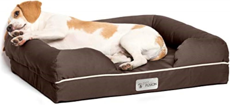 petfusion Small Pet Bed w/Solid 2.5" Memory Foam, Waterproof liner, YKK premium zippers. [Chocolate Brown, 25x20x5.5"; dog beds furniture also for cats] - Image 1