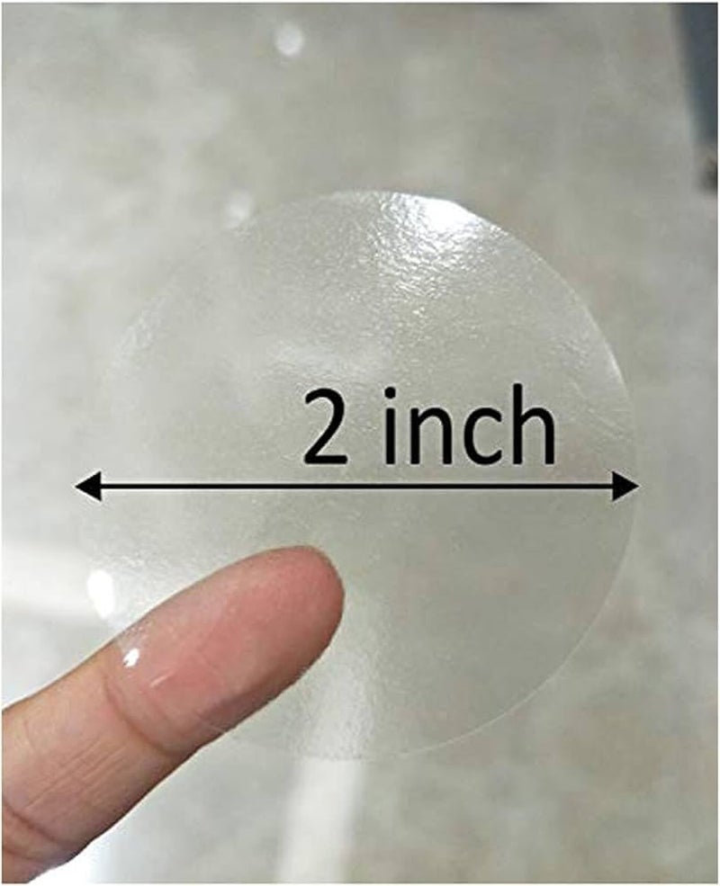 Sehgal Round Clear Transparent Dot Stickers - 2 Inch for Package Seal Decoration Envelope Closure Clear Seal Labels Pack of (200) - Image 2
