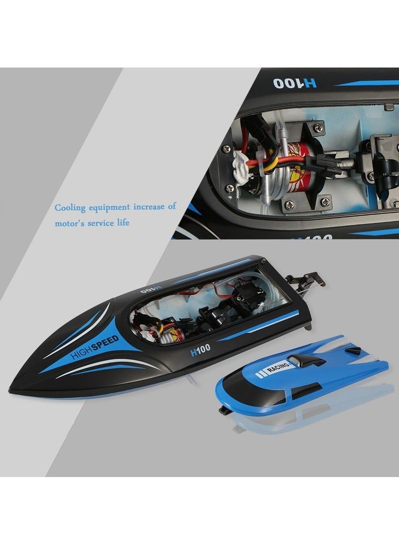 Remote Control Boat for Lakes, Pools, Outdoor Adventures 2.4G 4 Channels High Speed ​​Electric Boat Gift for Kids – Blue - Image 5