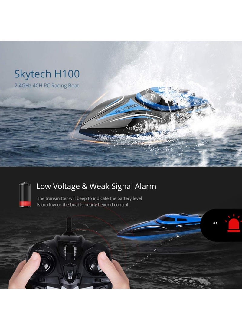 Remote Control Boat for Lakes, Pools, Outdoor Adventures 2.4G 4 Channels High Speed ​​Electric Boat Gift for Kids – Blue - Image 2