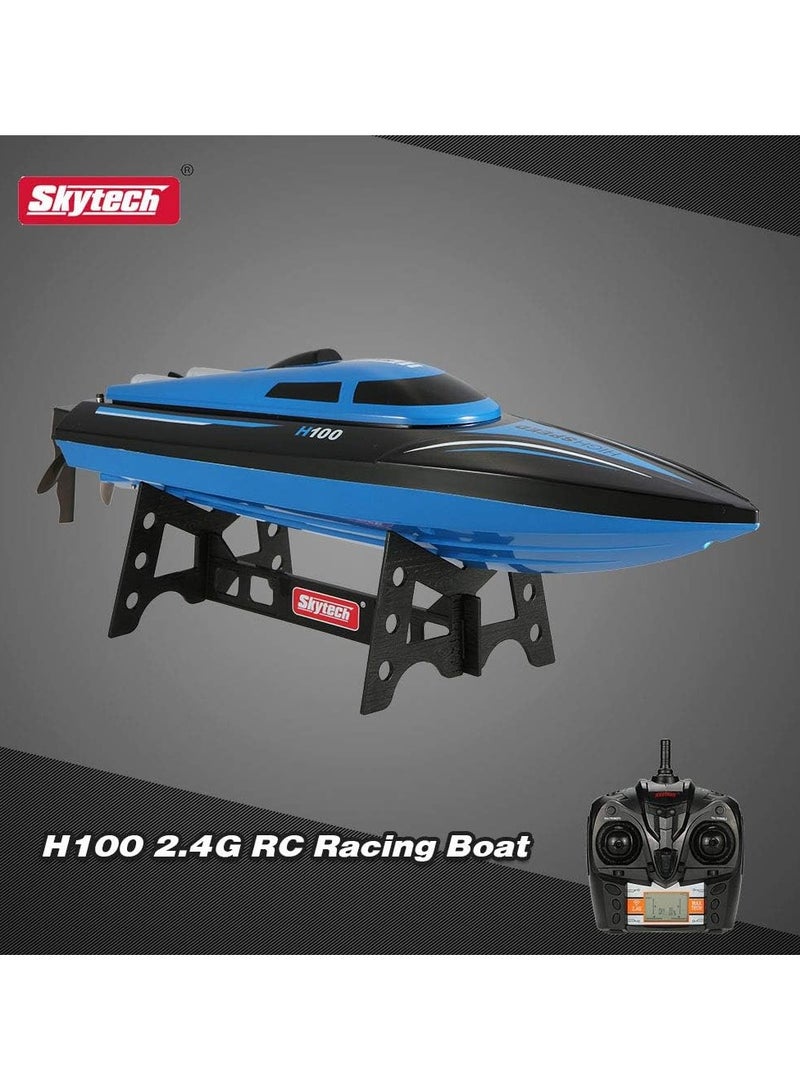 Remote Control Boat for Lakes, Pools, Outdoor Adventures 2.4G 4 Channels High Speed ​​Electric Boat Gift for Kids – Blue - Image 3
