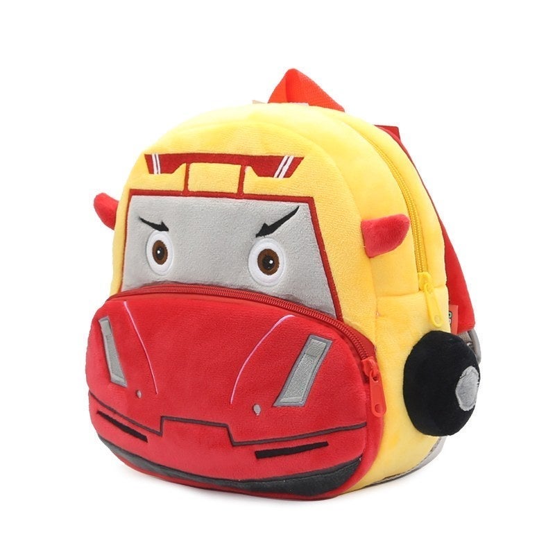 Plush Kids Backpack, Medium Race Car Vehicle Design, Soft Lightweight School Bag for Toddlers and Preschool Kids - Image 2