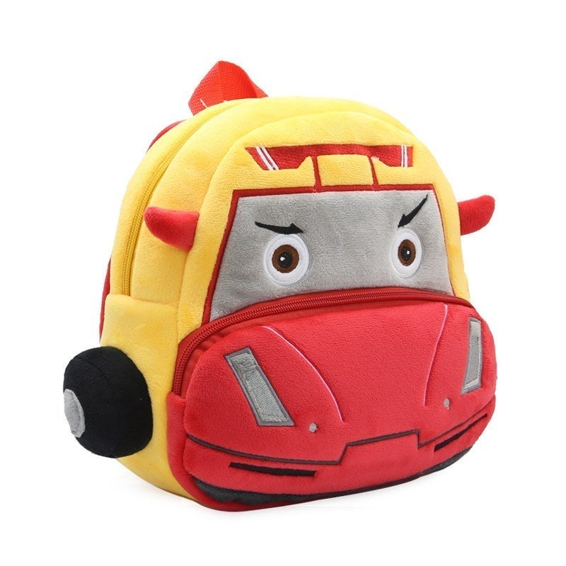 Plush Kids Backpack, Medium Race Car Vehicle Design, Soft Lightweight School Bag for Toddlers and Preschool Kids - Image 3