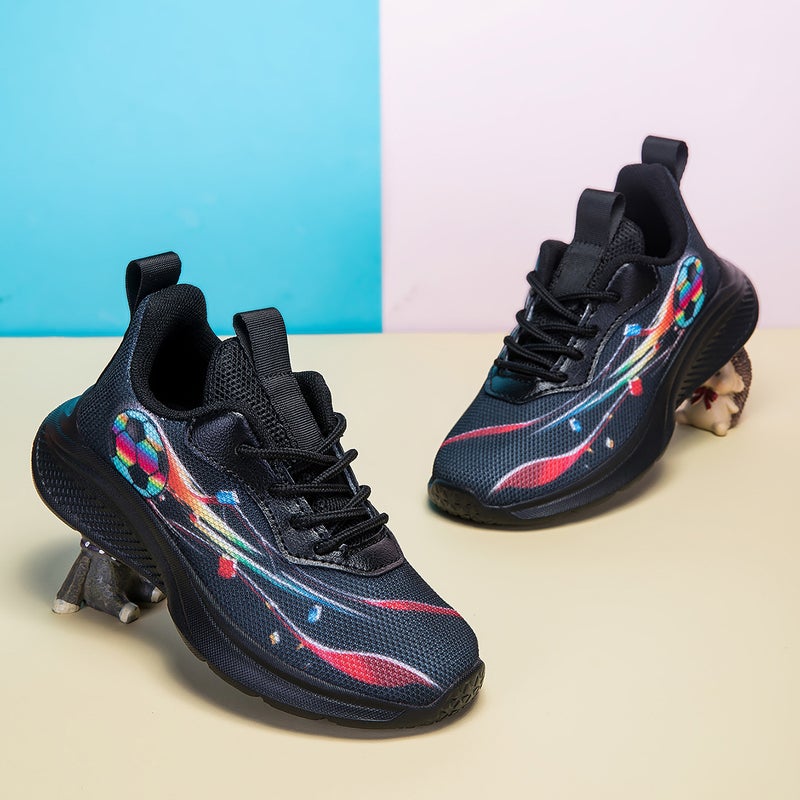 Boys' Four Seasons Comfortable Fashionable Casual Lightweight New Fashionable Breathable Mesh Soccer Outdoor Running Sneaker - Image 1