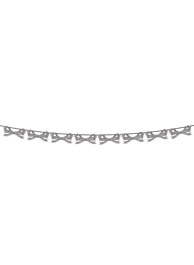 Meri Meri  Black & White Stripy Bow Garland  | Best Price UAE
