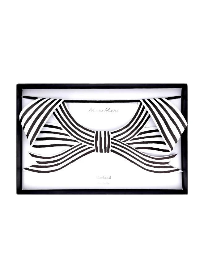 Meri Meri  Black & White Stripy Bow Garland  | Best Price UAE