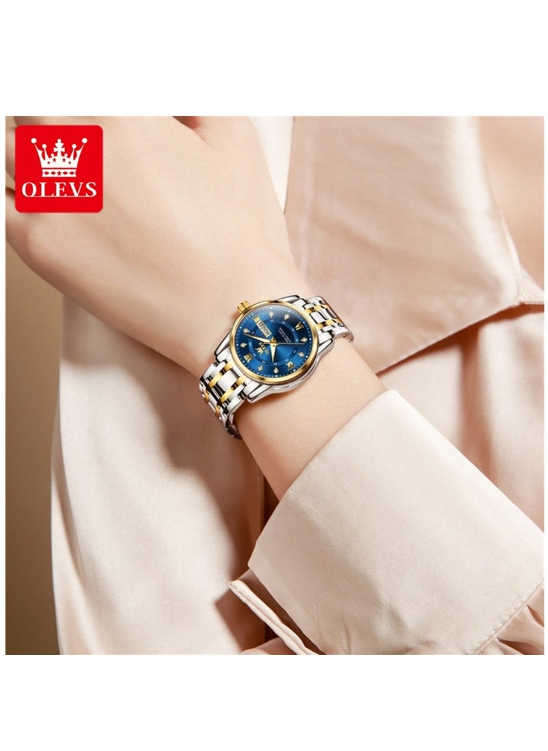 أوليفز Watches for Women Fashion Quartz Stainless Steel Water Resistant Watch Silver 5513 - Image 1
