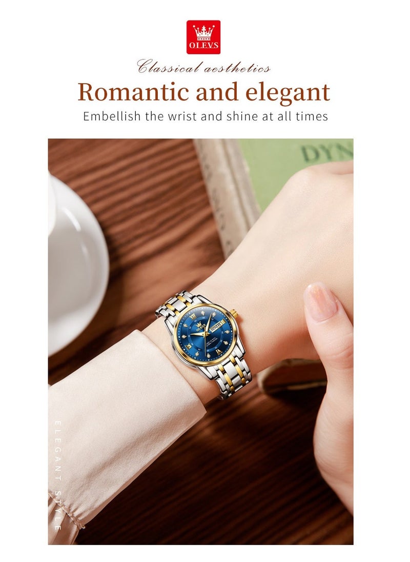 أوليفز Watches for Women Fashion Quartz Stainless Steel Water Resistant Watch Silver 5513 - Image 2