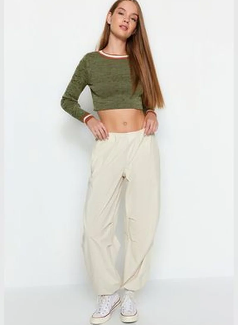 trendyol Khaki Super Crop Knitwear Sweater TWOAW24KZ01099