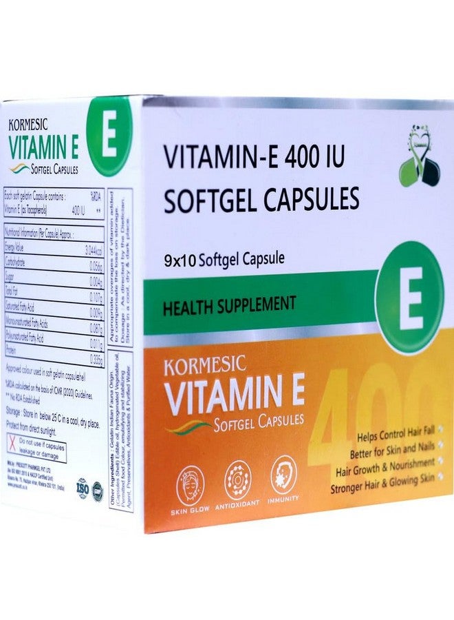 KORMESIC Vitamin E Capsule for Face and Hair | 100% Natural Vitamin E Supliment Capsule 9x10 (90 Capsule) - Image 2