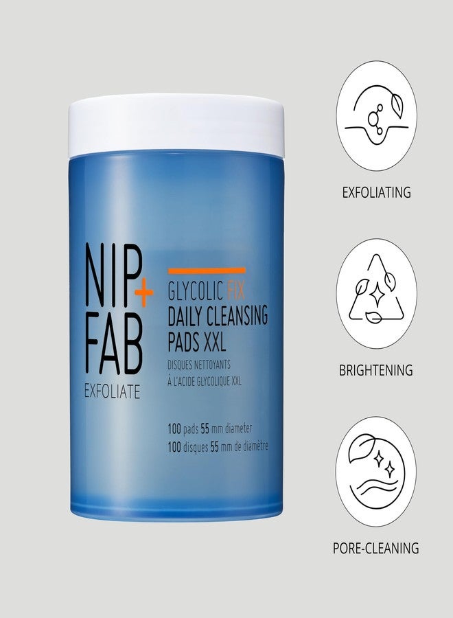 NIP+FAB Nip + Fab Glycolic Fix Daily Cleansing Pads XXL (100 Count) – 2.8% Glycolic Acid Exfoliating Face Wipes with Hyaluronic Acid – Resurfacing AHA Treatment for Daily Radiance - Image 4