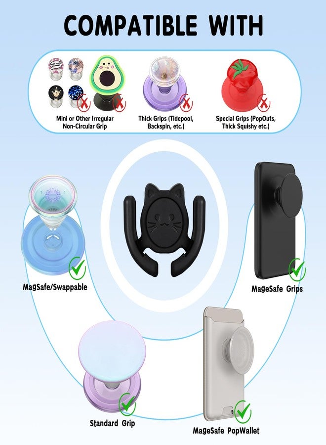 HOMEFOX Car Desk Mount Surface Mount Bracket, Cute Phone Plug, Adhesive Accessories (Black, 3 Pack) - Image 3