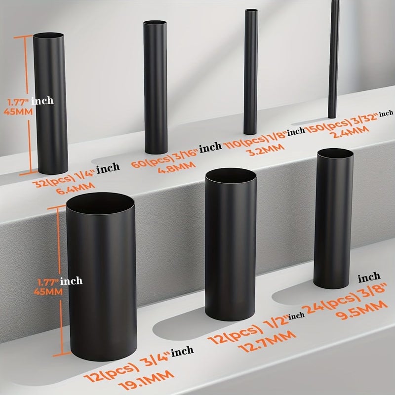 400 200 72pcs Heat Shrink Tubing Kit 3 To 1 Ratio Adhesive Lining Marine Grade Industrial Black - Image 2