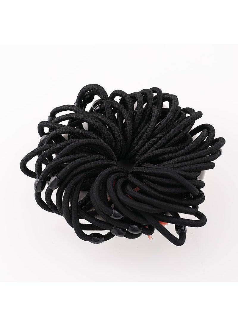 Generic Extra Thick High Elasticity Hair Ties For Adults Simple Black Hair Bands Hair Ropes Durable Rubber Hair Accessories 06 black buckle one 
