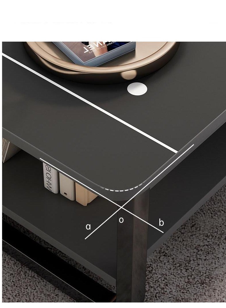 Tanwer Coffee table, living room, coffee table, multifunctional marble veneer small square table 100 * 60 * 40 - Image 2