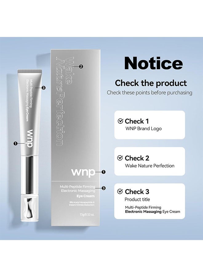 WNP Multi Peptide Fimming Electronic Massaging Eye Cream, Wrinkle Eraser and Anti Aging Eye Cream for Puffiness and Bags Under Eyes Cream, Multi Peptide Firming Eye Tightener - Image 2