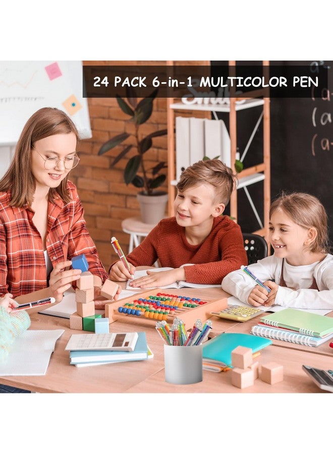 DAIKOYE Ballpoint Pens 24 Pcs 0.5Mm 6-In-1 Multicolor Ballpoint Pens School Supplies Birthday Party Favors Gifts For Kids Students - Image 3