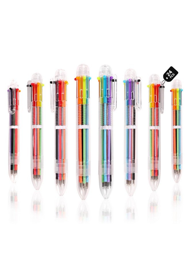 DAIKOYE Ballpoint Pens 24 Pcs 0.5Mm 6-In-1 Multicolor Ballpoint Pens School Supplies Birthday Party Favors Gifts For Kids Students - Image 1
