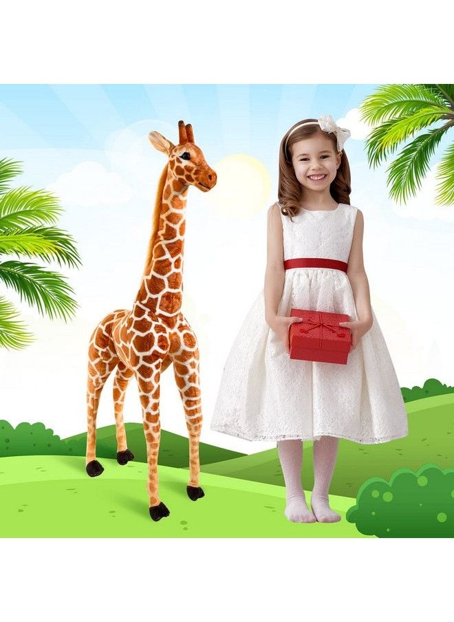 Zhanmai - دبدوب جمل عملاق لعبة جمل كبيرة لعبة حيوان عملاق جمل واقف محشي جمل ضخم دمية محشوة واقعية للأطفال البنات الأولاد الأطفال هدية عيد ميلاد إمدادات تزيين حفلة موضوع حيوانات (23.6 إنش) - Image 1