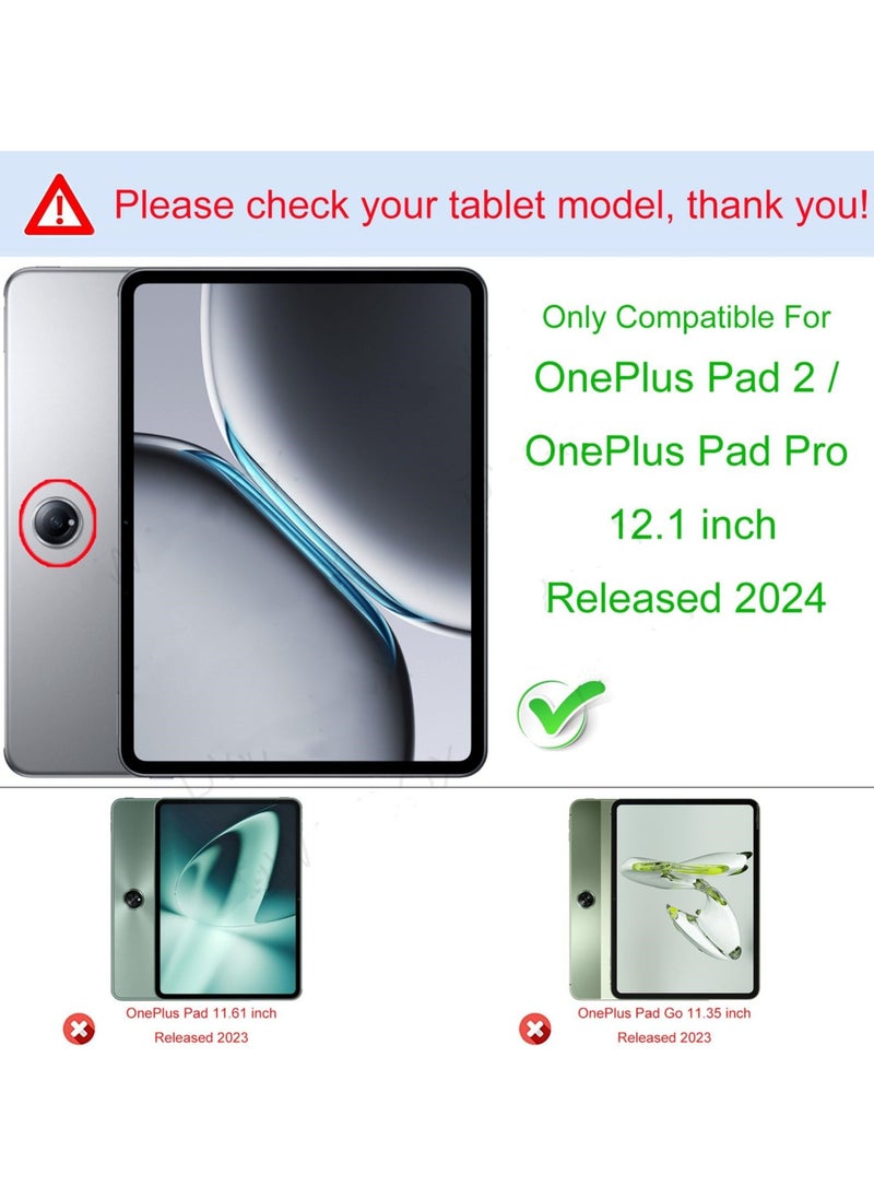 Generic - Case for OnePlus Pad 2 Case OnePlus Pad Pro Case with Stand Function OnePlus Pad Pro 12.1/OnePlus Pad 2 Tablet case with Card Holder (Brown) - Image 1