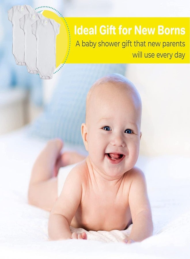 سباسيلك طقم سباسيلك بيبي مكون من 5 قطع من ملابس الأطفال الداخلية القطنية بأكمام قصيرة للأطفال الرضع وحديثي الولادة، أبيض، 18 شهرًا - Image 5