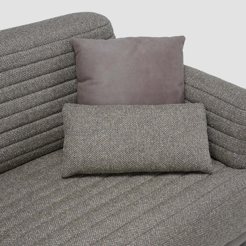 AL HUZAIFA FURNITURE Armonia 3 Seater Sofa, Upholstered In Faux Leather & Fabric - Image 4