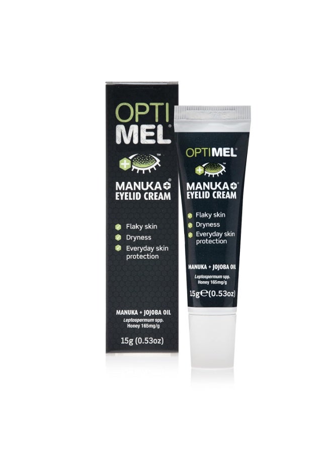 Optimel Optimel® Manuka+® Eyelid Cream, with Manuka Honey & Jojoba Oil, Restores Skin's Natural Structure, Soothes Flaky, Dry Skin - Ideal for Blepharitis, MGD, Seborrheic Dermatitis, Rosacea, & Eczema, 15g  - Image 1