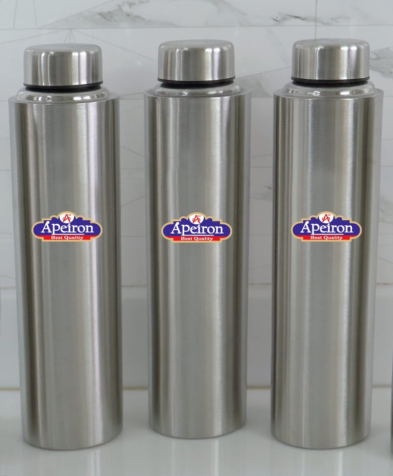Apeiron Stainless Steel Fridge Bottle | 1000ml | Silver | Leak Proof (Pack of 3) - Image 5