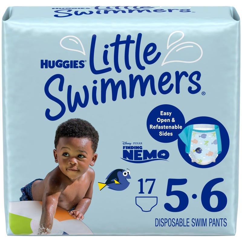 Huggies Little Swimmers Disposable Swim Diapers, Size 5-6 (32+ lbs), 17 Ct - Image 1