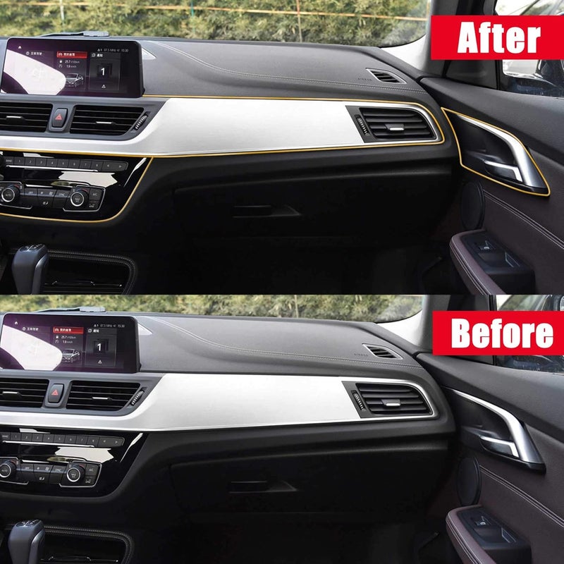 TOMALL Car Interior Moulding Strip Car Decorative Filler Insert Strips 10M(32ft) Flexible Electroplating Decoration Styling Dashboard Accessories with Installing Tool (Gold) - Image 5