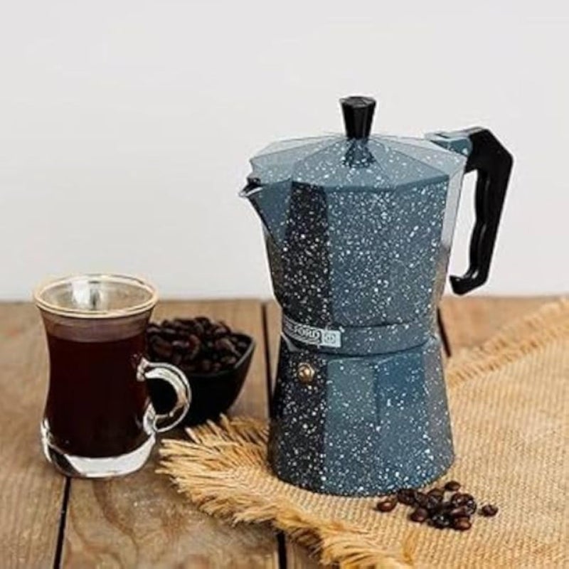 Elegant Granite Moka Pot Italian Coffee Maker 3 Cups