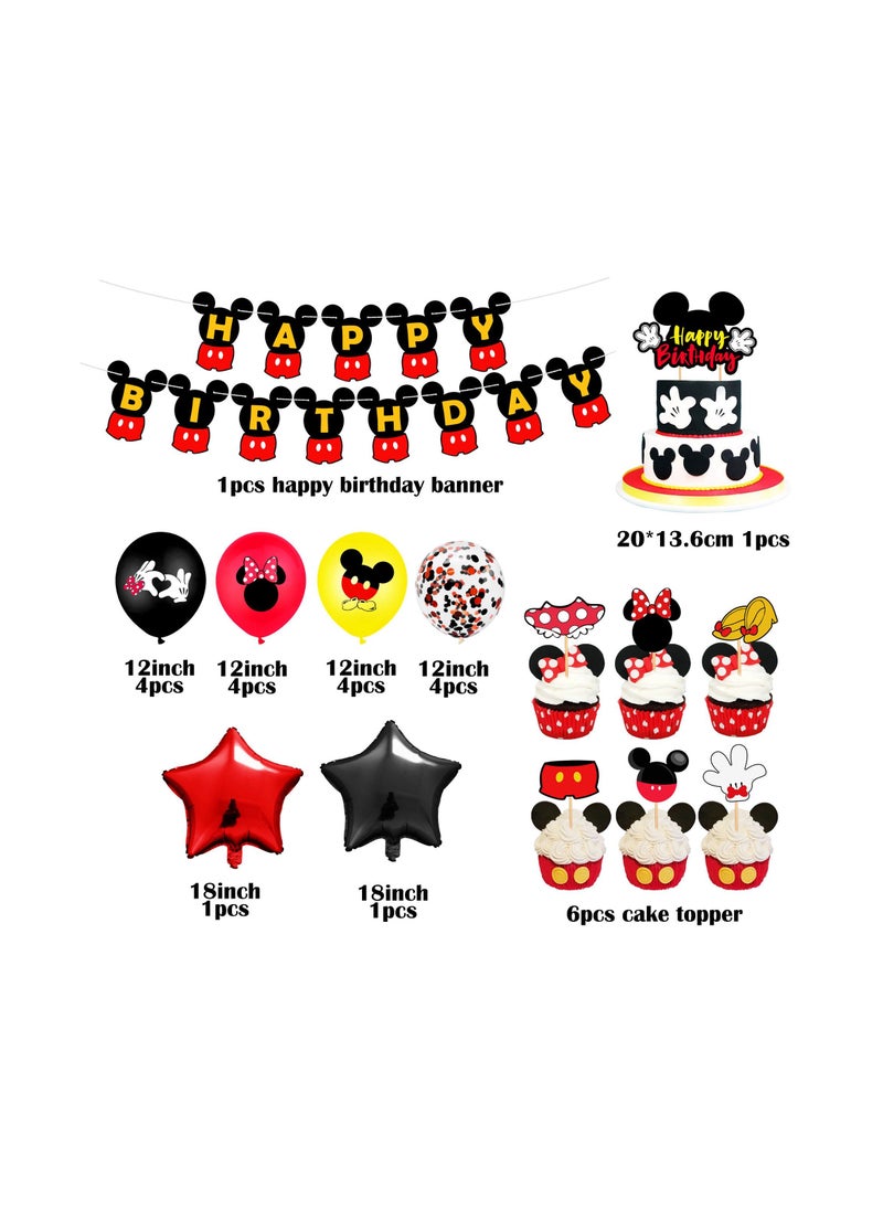 LA FIESTA - 26 Piece Mickey Mouse Birthday Decoration Set - Image 1