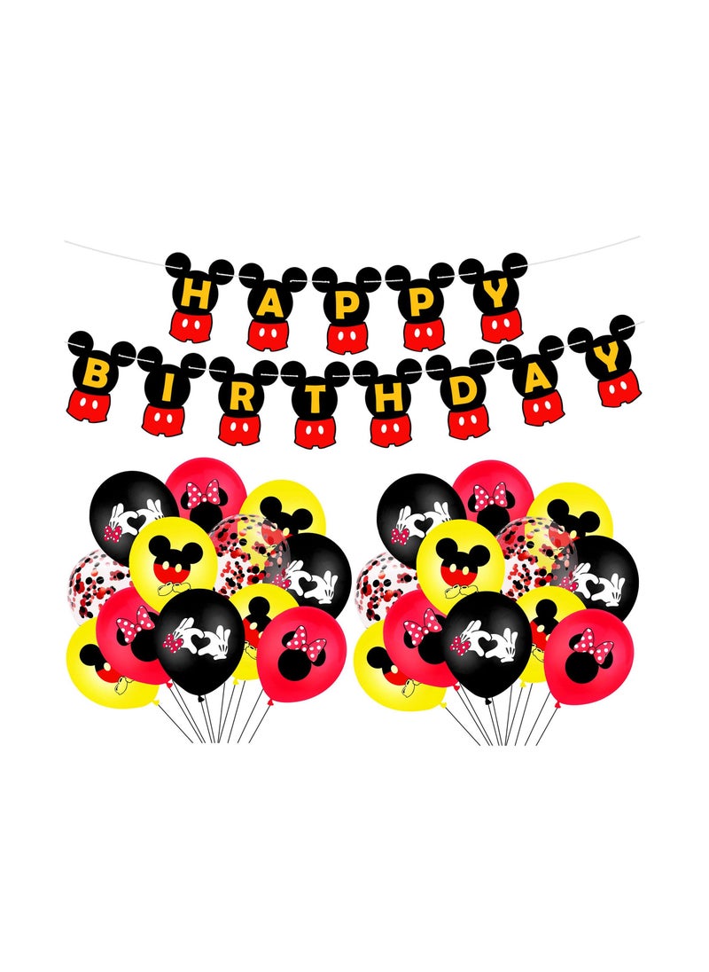 LA FIESTA - 26 Piece Mickey Mouse Birthday Decoration Set - Image 1