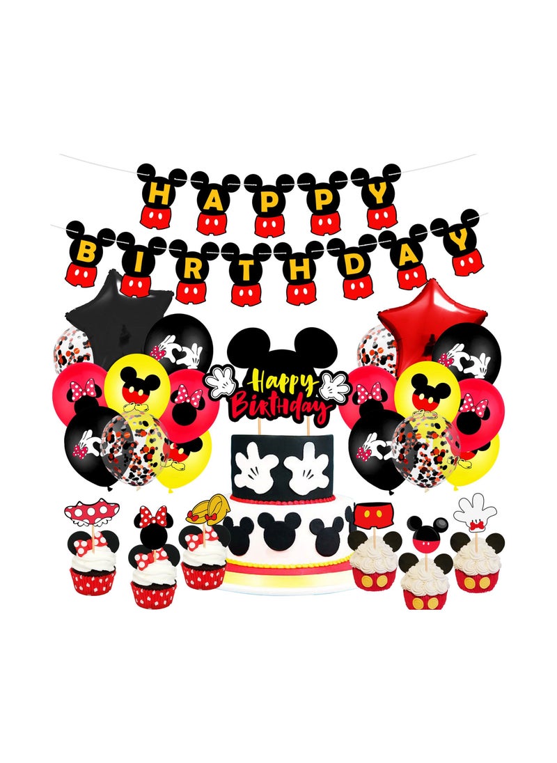 LA FIESTA - 26 Piece Mickey Mouse Birthday Decoration Set - Image 1