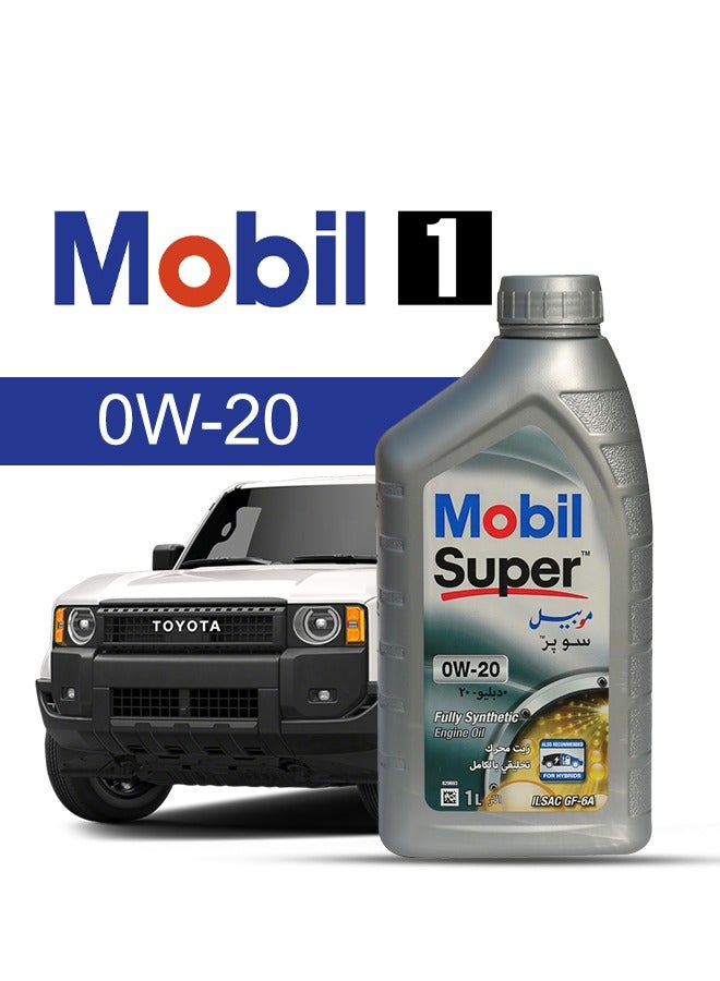 موبيل زيت محرك سيارة تويوتا، لاند كروزر 2024 - 2021 - لزوجة 0w20 موبيل سوبر 7 لتر، مع فلتر زيت المحرك - 2021 2022 2023 2024