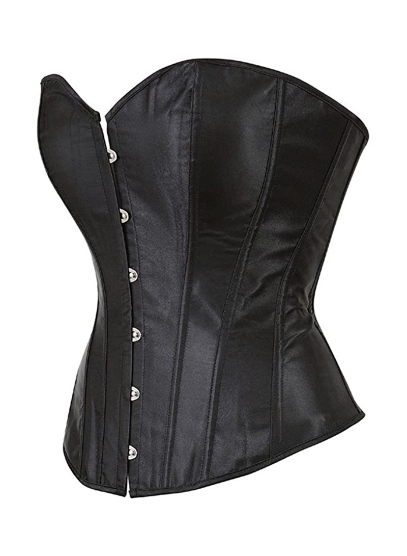 KASTWAVE Shaper Corsets for Women Satin Cotton Long Torso Hourglass Body Bustier Lingerie Top Overbust Corset Vintage Renaissance Brocade Lace Up Waist Cincher Shapewear M Size - Image 2