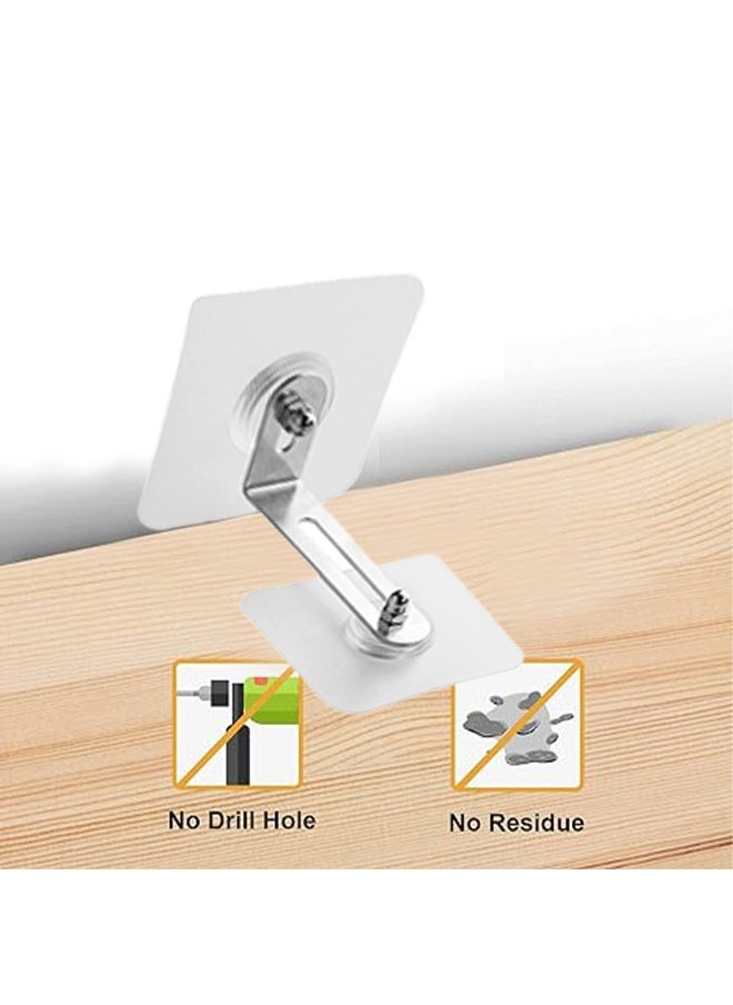 Generic - 2Pcs Adhesive Furniture Wall Anchors Anti Tip Furniture Straps Kit Furniture Wall Adhesive No Drill for Baby Proofing Secure Bookcase Dresser Shelf Cabinet to Wall for Child Safety 6*6cm - Image 1