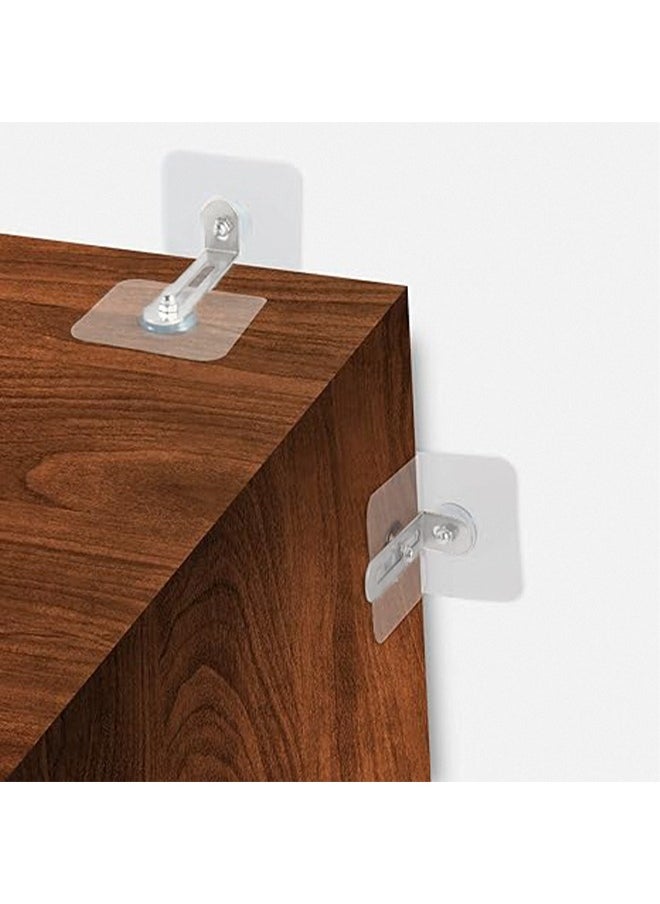 Generic - 2Pcs Adhesive Furniture Wall Anchors Anti Tip Furniture Straps Kit Furniture Wall Adhesive No Drill for Baby Proofing Secure Bookcase Dresser Shelf Cabinet to Wall for Child Safety 6*6cm - Image 1