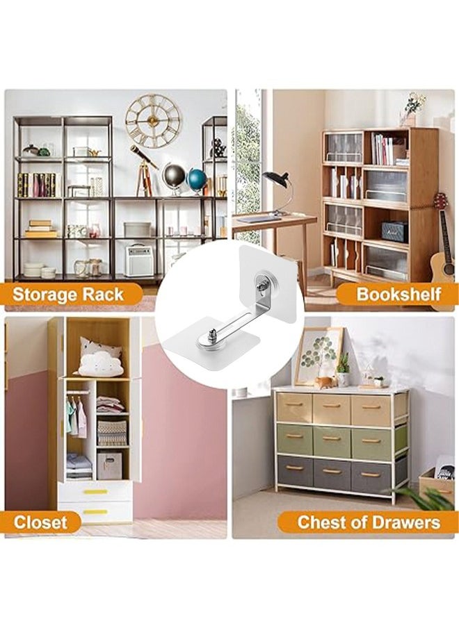 Generic - 2Pcs Adhesive Furniture Wall Anchors Anti Tip Furniture Straps Kit Furniture Wall Adhesive No Drill for Baby Proofing Secure Bookcase Dresser Shelf Cabinet to Wall for Child Safety 6*6cm - Image 1