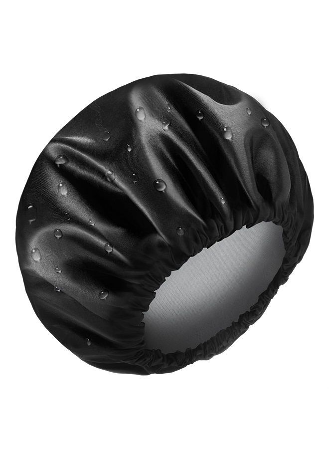 Aquior Shower Caps, Reusable Shower Cap for Women, Waterproof Layer Hair Cap, Large Size for All Hair Lengths,for Girls Spa Home Salon Use (Black) - Image 1