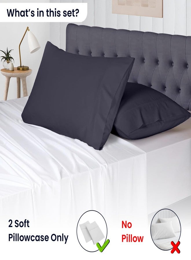 SGI Bedding 1000 TC Egyptian Cotton King Size Pillowcase - Dark Grey, 20X40 Inch - Image 4