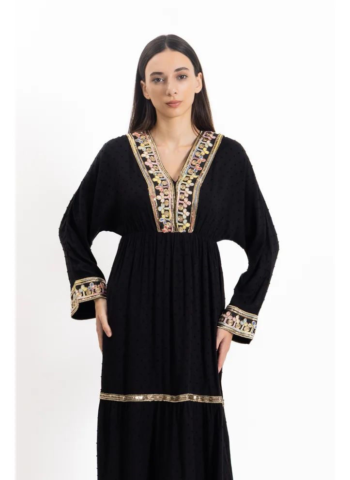 شايبس DETAILED EMBROIDERED MAXI DRESS