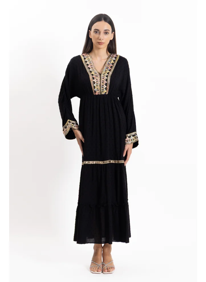 شايبس DETAILED EMBROIDERED MAXI DRESS