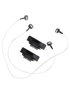 Full Shine Black Stickable Clips For Fish Wire Hair Extensions With 2 Invisible Fishing Line Elastic Wire 20Cm And 25Cm Removable Clips  - Image 1