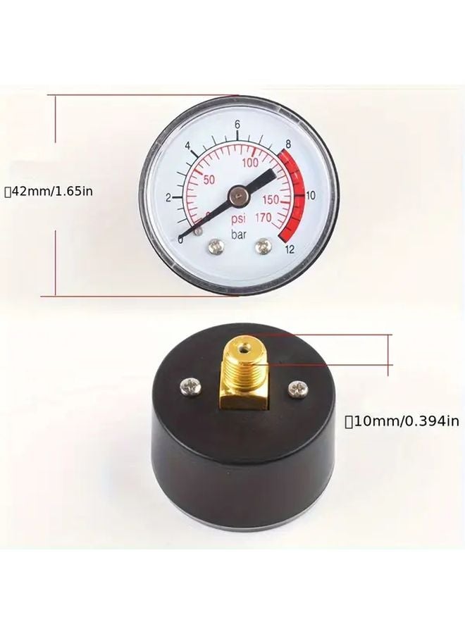 1 PC Air Compressor Pneumatic Hydraulic Fluid Pressure Gauge 0 12Bar 0 170PSI Easy Read Dial - Image 3