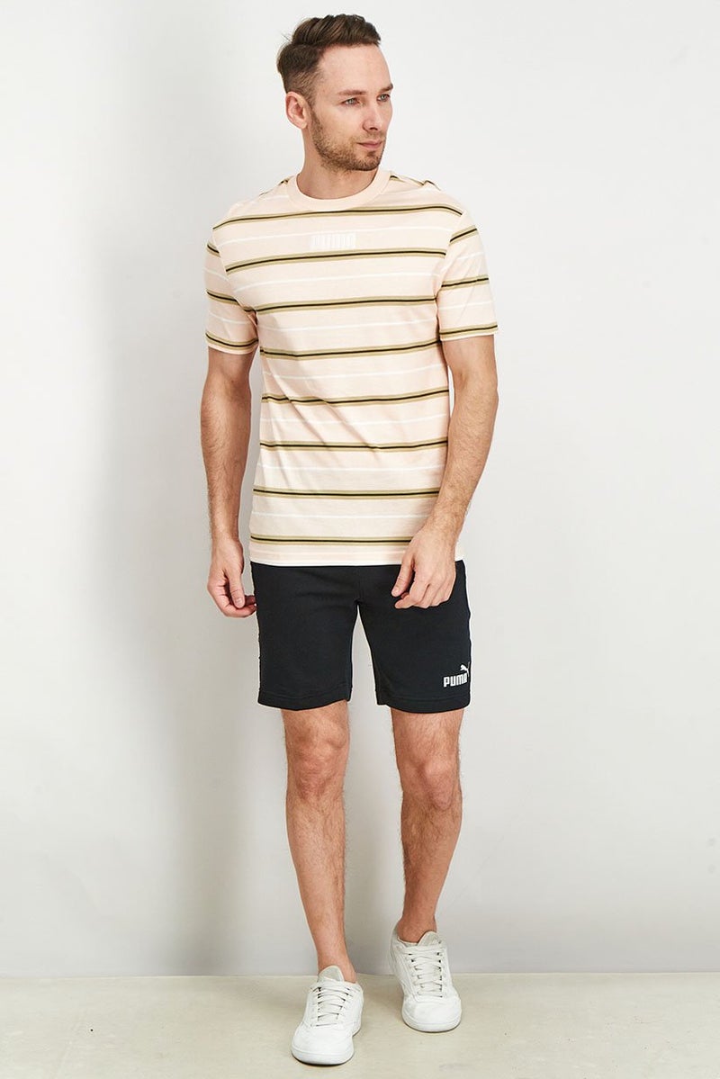 PUMA Men Relaxed Fit Short Sleeves Advanced Tee, Peach/Olive  - Image 3