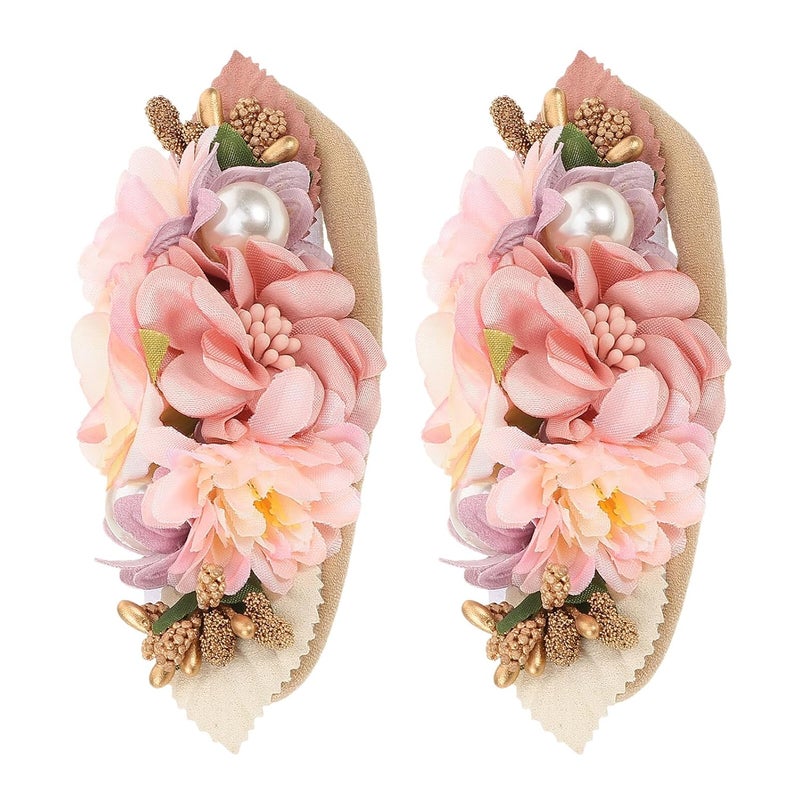 Girl Headband Floral Hairband Soft Cotton for Photography and Daily Wear 2 Pack - Image 1